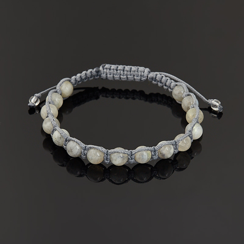 Браслет лабрадор Мадагаскар (текстиль) шамбала 6 мм 17 см