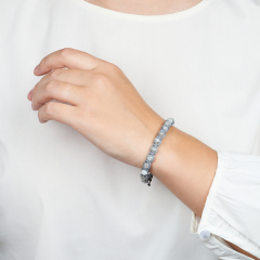 Браслет лабрадор Мадагаскар (текстиль) шамбала 6 мм 17 см