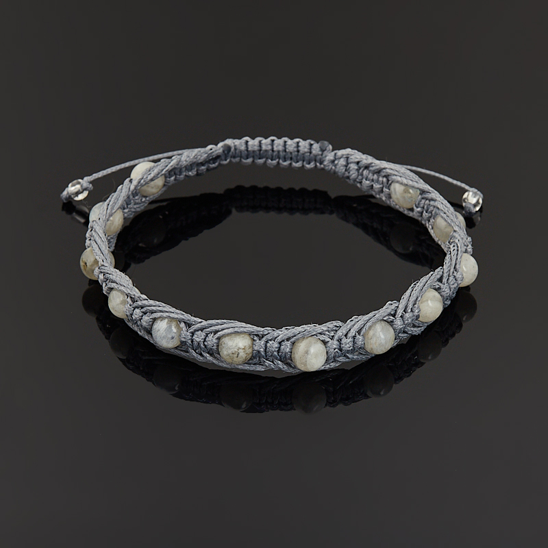 Браслет лабрадор Мадагаскар (текстиль) шамбала 6 мм 20 см