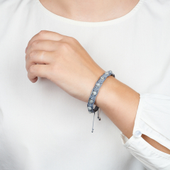 Браслет лабрадор Мадагаскар (текстиль) шамбала 6 мм 20 см