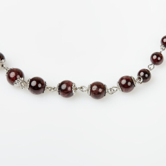 Бусы гранат альмандин Индия (сталь хир.) 46 см (+7 см)