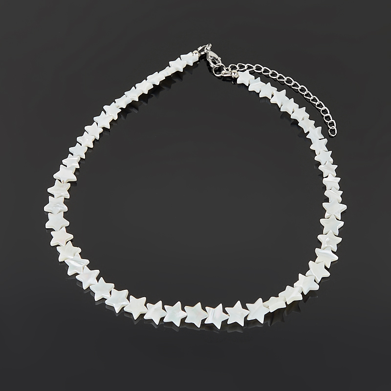 Бусы перламутр белый Индонезия 41 см (+7 см) (сталь хир.)