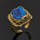 Кольцо азурит Россия (бронза) (регулируемый) размер 17,5