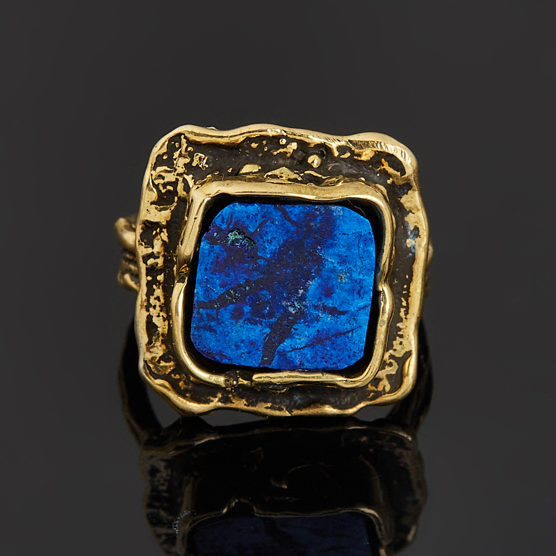 Кольцо азурит Россия (бронза) (регулируемый) размер 17,5