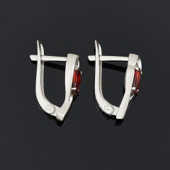 Серьги гранат альмандин Индия (серебро 925 пр. родир. бел.) огранка