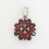 Кулон гранат альмандин Индия (серебро 925 пр. родир. бел.) круг огранка