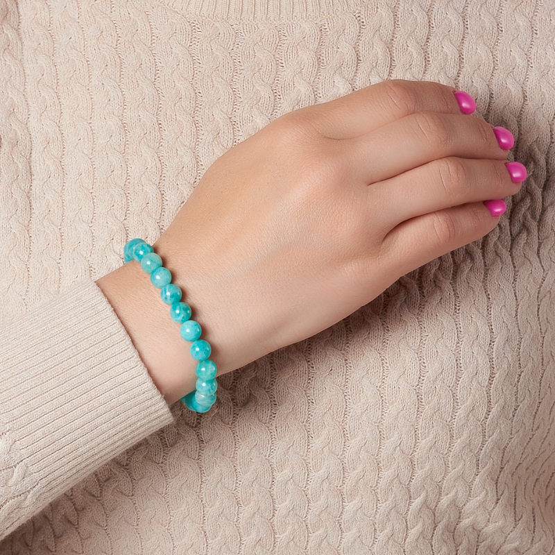 Браслет амазонит Перу 8 мм 18 см