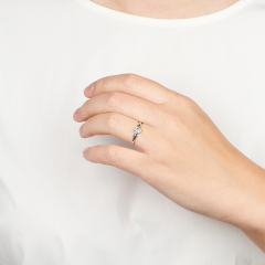 Кольцо топаз голубой Бразилия (серебро 925 пр. родир. бел.) огранка размер 17