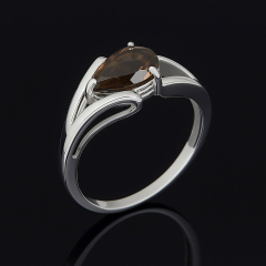 Кольцо раухтопаз Бразилия (серебро 925 пр. родир. бел.) огранка размер 17