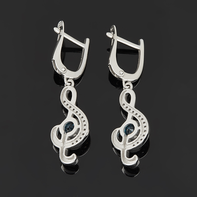 Серьги топаз swiss Бразилия (серебро 925 пр. родир. бел.) огранка