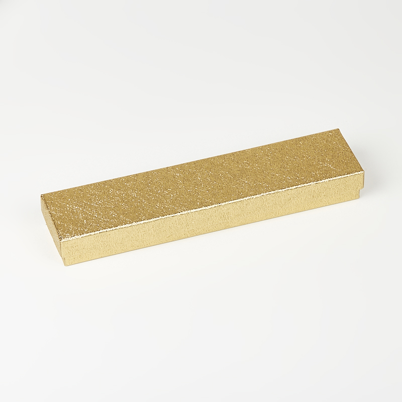 Подарочная упаковка (картон) под браслет/цепь (футляр) (золотистый) 200х45х25 мм