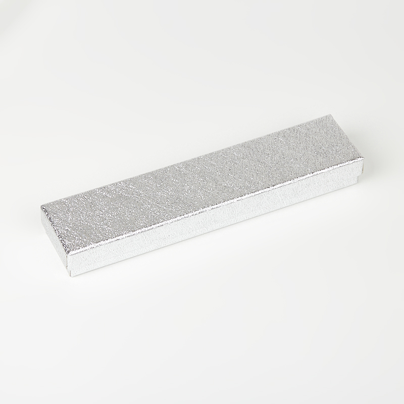 Подарочная упаковка (картон) под браслет/цепь (футляр) (серебристый) 200х45х25 мм