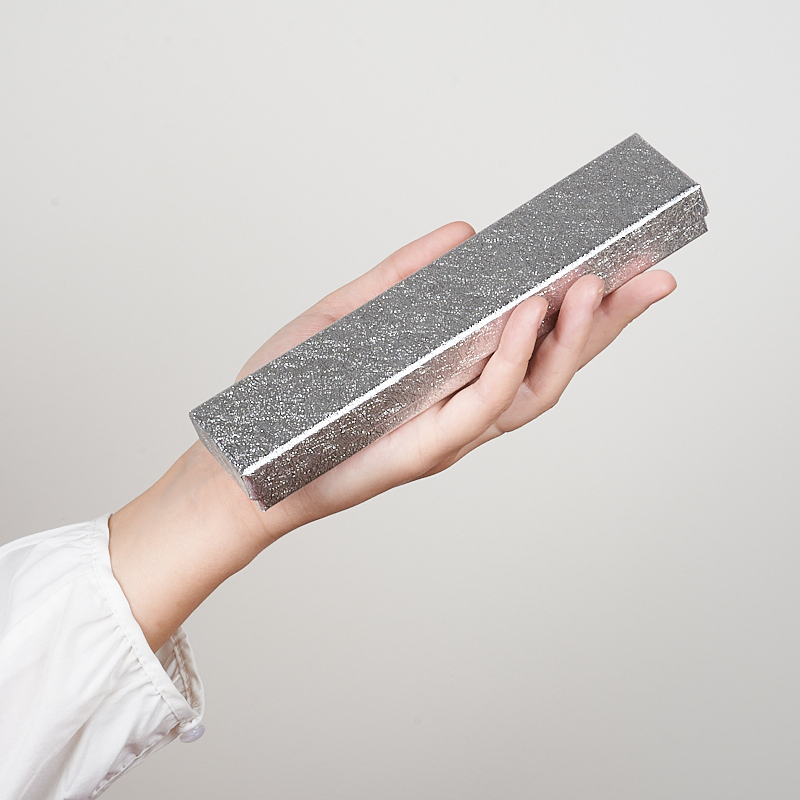 Подарочная упаковка (картон) под браслет/цепь (футляр) (серебристый) 200х45х25 мм