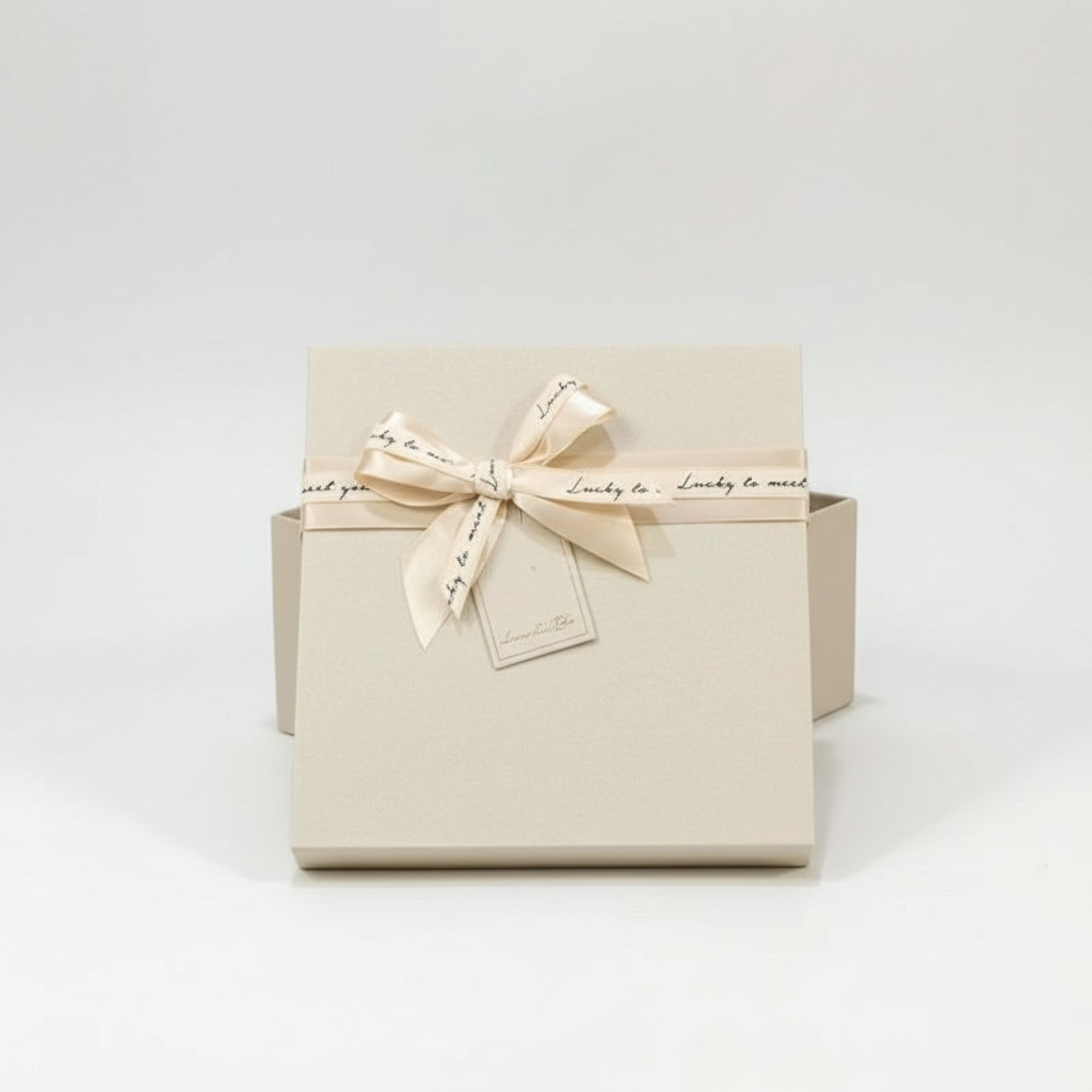 Подарочная упаковка универсальная (коробка) (бежевый) 160х160х90 мм