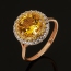 Кольцо цитрин Бразилия (серебро 925 пр. позолота) огранка размер 18