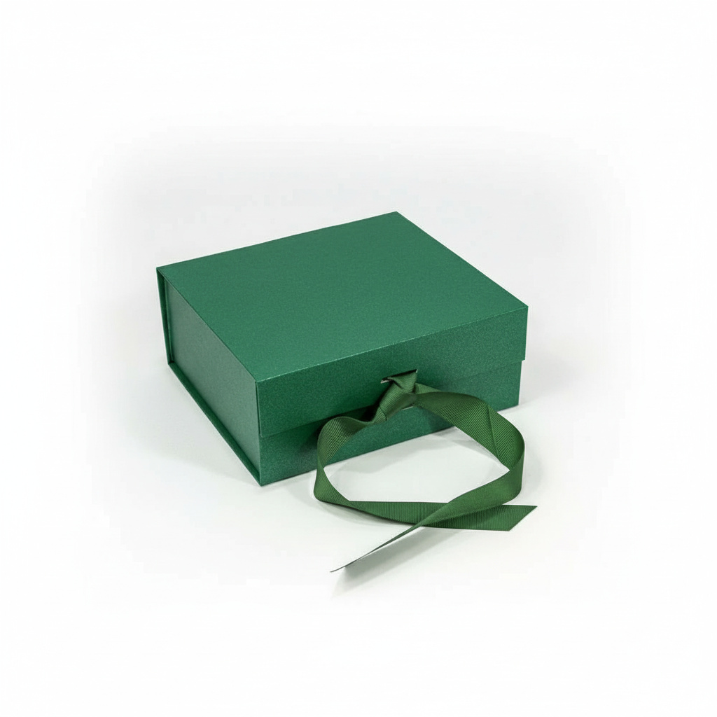 Подарочная упаковка универсальная (коробка) (зеленый) 200х170х80 мм