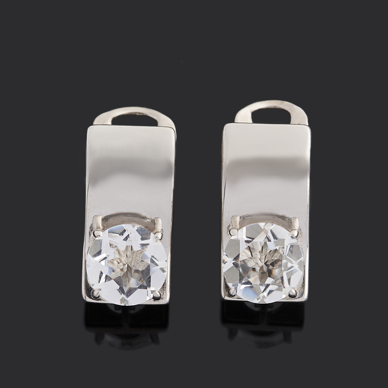 Серьги горный хрусталь Бразилия (серебро 925 пр. родир. бел.) огранка