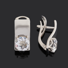 Серьги горный хрусталь Бразилия (серебро 925 пр. родир. бел.) огранка