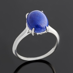 Кольцо лазурит Афганистан (серебро 925 пр. родир. бел.) размер 16
