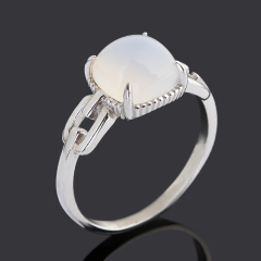 Кольцо лунный камень Индия (серебро 925 пр. родир. бел.) размер 17,5