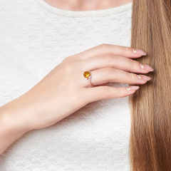 Кольцо цитрин Бразилия (серебро 925 пр. позолота) огранка размер 17,5