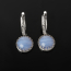 Серьги агат голубой Намибия (серебро 925 пр. родир. бел.)