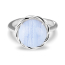Кольцо агат голубой Намибия (серебро 925 пр. родир. бел.) размер 18