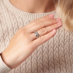 Кольцо хризолит США (серебро 925 пр. родир. бел.) огранка размер 17,5