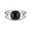 Кольцо агат черный Бразилия (серебро 925 пр. родир. бел.) размер 17,5