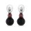 Серьги агат черный Бразилия (серебро 925 пр. родир. бел.)