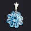 Кулон топаз swiss Бразилия (серебро 925 пр. родир. бел.) цветок огранка