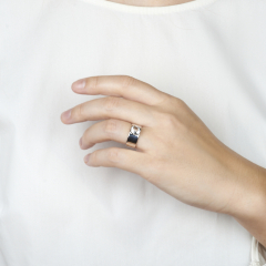 Кольцо горный хрусталь Бразилия (серебро 925 пр. родир. бел.) огранка размер 18,5