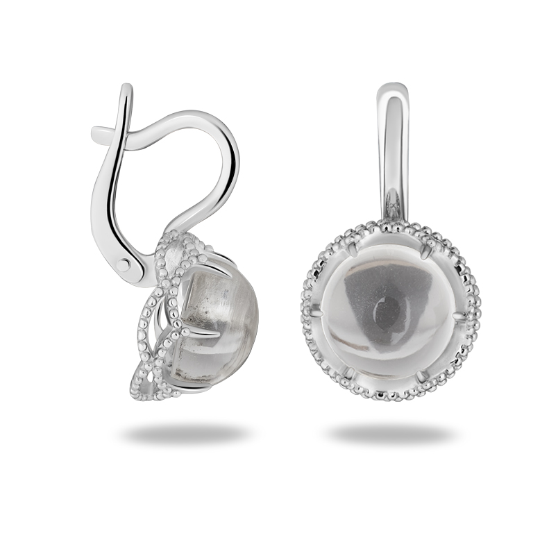 Серьги горный хрусталь Бразилия (серебро 925 пр. родир. бел.)