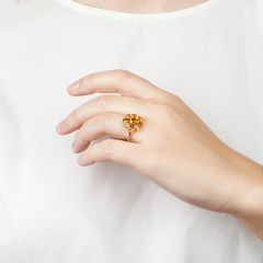 Кольцо цитрин Бразилия (серебро 925 пр. позолота) огранка размер 18,5