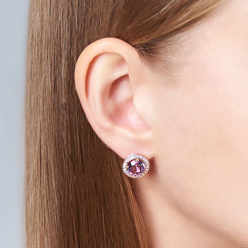 Серьги аметист Бразилия (серебро 925 пр. позолота)