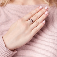 Кольцо гранат альмандин Индия (серебро 925 пр. позолота) огранка размер 18,5