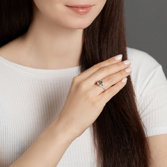 Кольцо празиолит Бразилия (серебро 925 пр. родир. бел.) огранка размер 17,5