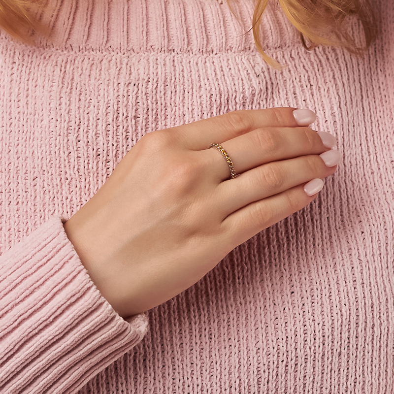 Кольцо цитрин Бразилия (серебро 925 пр. родир. бел.) огранка размер 17,5