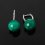Серьги малахит Конго (серебро 925 пр. родир. бел.)