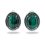 Серьги малахит Конго (серебро 925 пр. оксидир. родир. бел.)