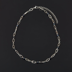 Бусы микс гематит, жемчуг (сталь хир.) 42 см (+7 см)