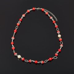 Бусы коралл красный Индонезия (сталь хир.) 7 мм 54 см (+7 см)