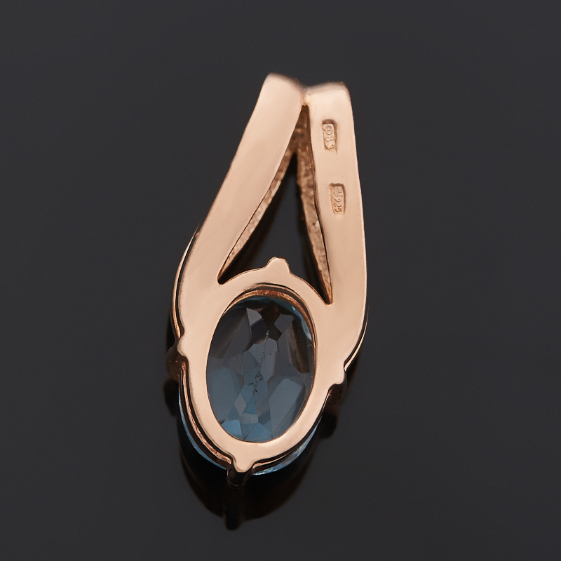 Кулон топаз голубой Бразилия (серебро 925 пр. позолота) огранка