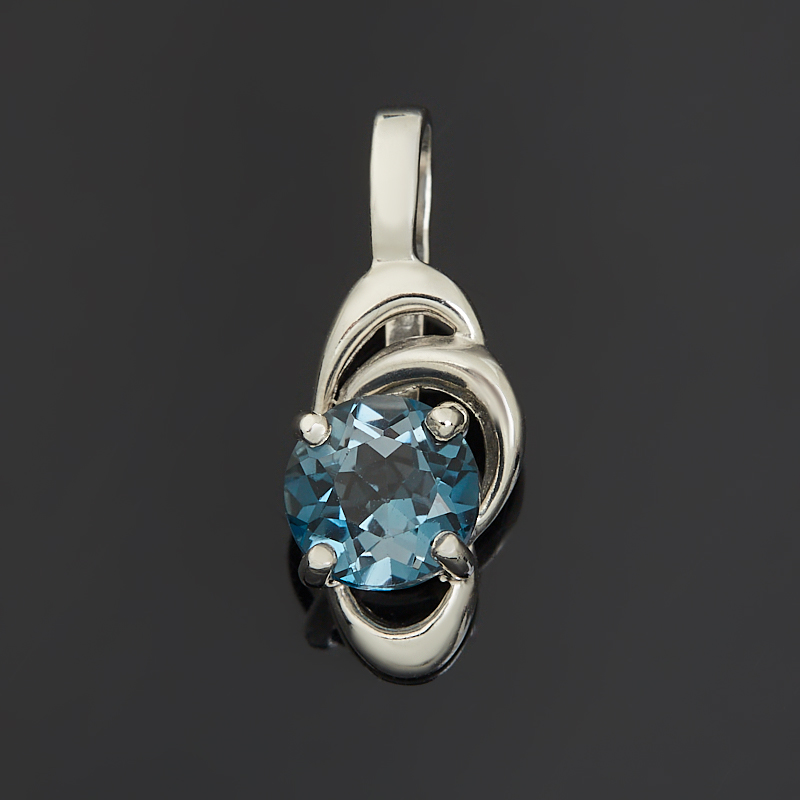 Кулон топаз лондон Бразилия (серебро 925 пр. родир. бел.) огранка