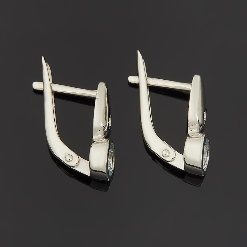 Серьги топаз голубой Бразилия (серебро 925 пр. родир. бел.) огранка