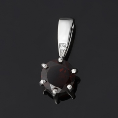 Кулон гранат альмандин Индия (серебро 925 пр. родир. бел.) огранка