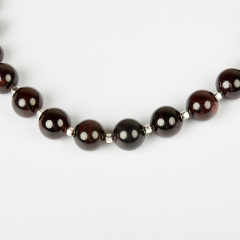 Бусы гранат альмандин Индия (сталь хир.) 55 см (+7 см)