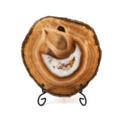 Срез агат коричневый Ботсвана 12-16 см (1 шт) (на подставке)