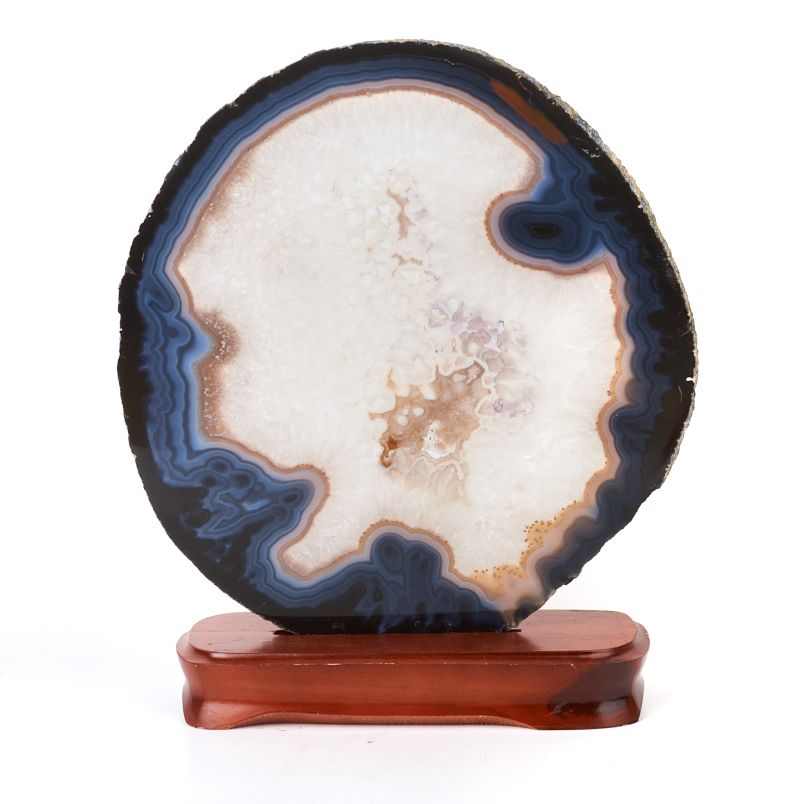 Срез агат серый Ботсвана от 20&nbsp;см (на подставке)