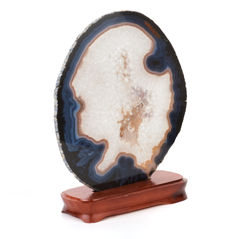 Срез агат серый Ботсвана от 20&nbsp;см (на подставке)